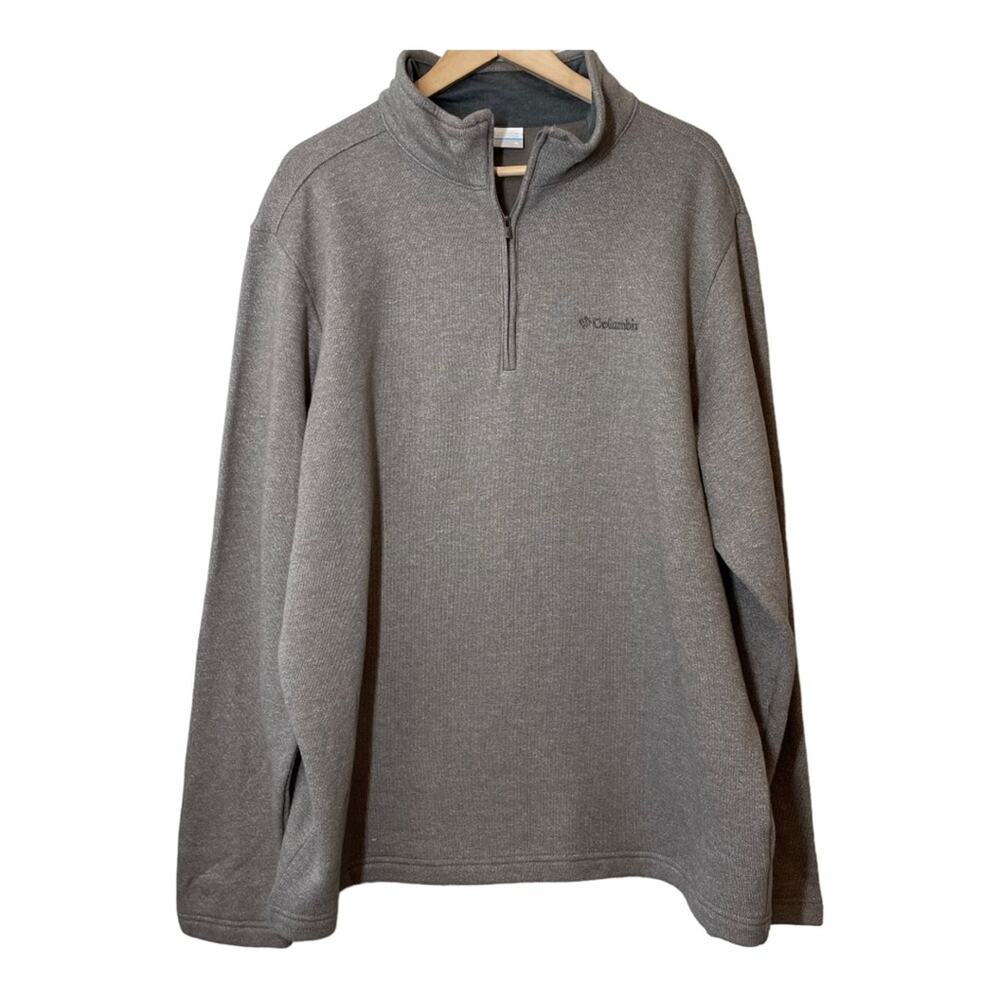 Columbia Mens 1/2 Zip Fleece Pullover XL Brown Gray Gorpcore Outdoor